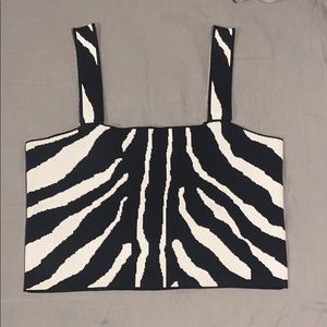 Windsor Zebra Print Cropped Tank Top